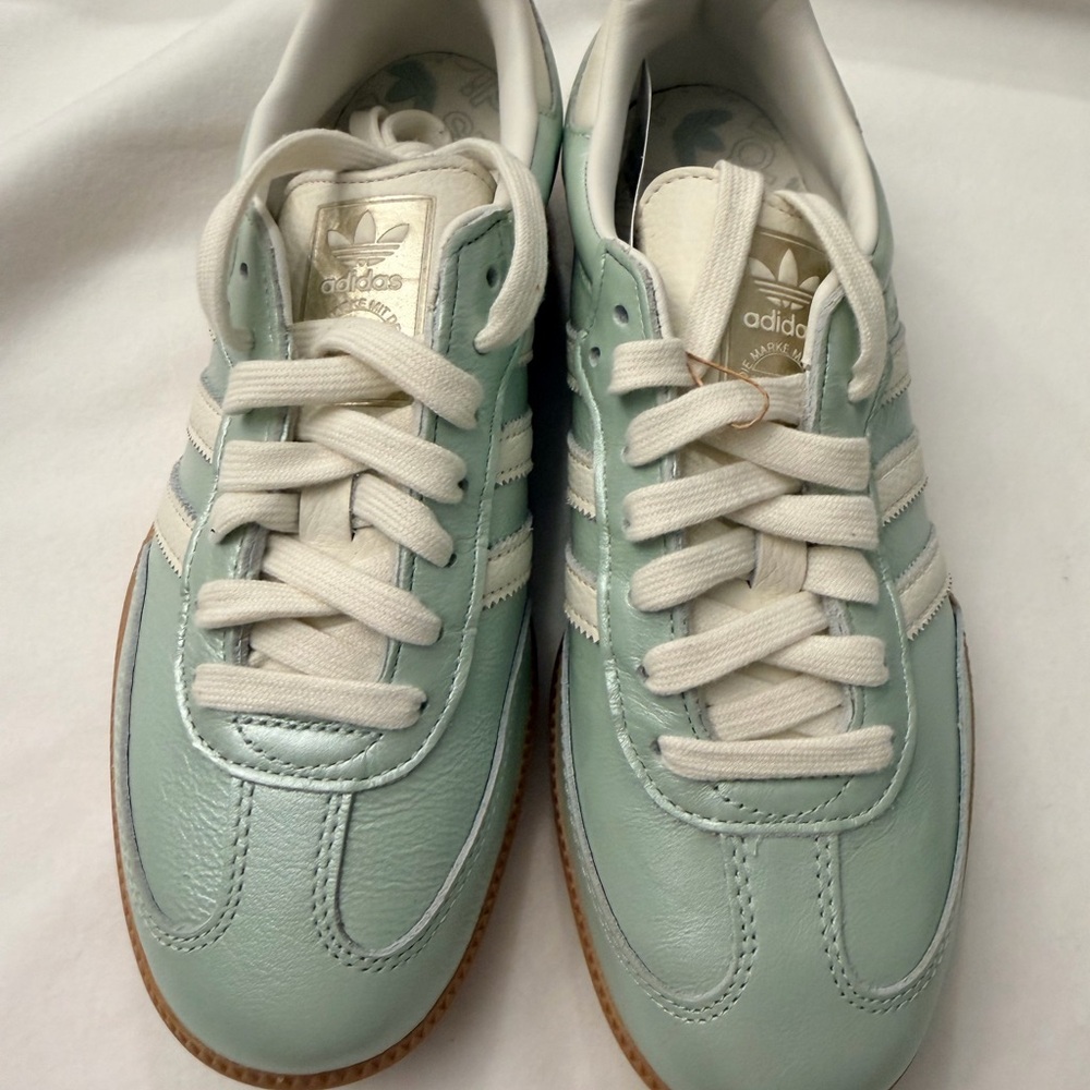 adidas Sambas Women's Sneakers in Mint Green and White